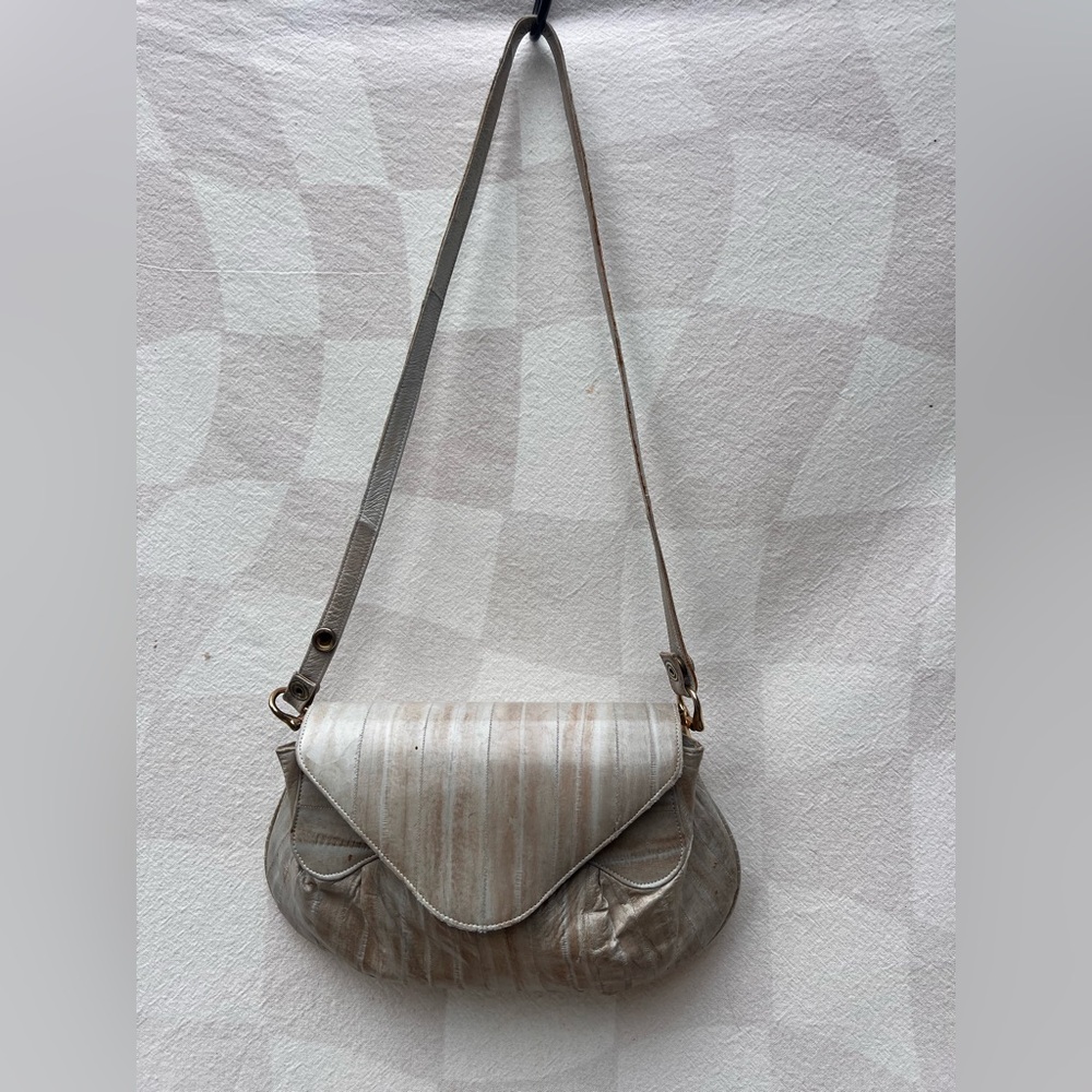 Vintage Eel Skin Shoulder Handbag - 3 piece